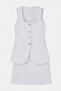 Beyaz %100 Pamuk Yelek Etek Denim Alt - Üst Takım TWOSS26AU00192 - 5