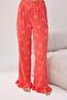 Pomegranate Flower 100% Cotton Striped and Ribbon Ruffle Knitted Pajama Set Thmss26Pt00013 - 3
