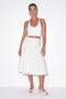 White Zippered Long Cotton Skirt Tdrss26Et00059