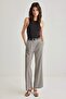 Açık Gri Wide Leg/Geniş Paça Pilili Dokuma Pantolon TWOAW22PL0475 - 4