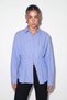 Blue Striped Shirt with Pleated Back Detail Tdrss26Go00116 - 2