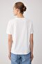 Ekru Düz Regular Bisiklet Yaka Standart Kol Kısa Tok %100 Pamuk Örme T-Shirt TWOSS26TS00318 - 4