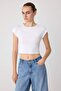 Black-White Plain Regular Crew Neck Moon Sleeve Short 100% Cotton Knitted T-Shirt Twoss26Ts00347 - 5