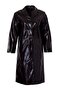 Kahverengi Suni Deri Mono Kapama Oversize Uzun Trençkot TWOAW27TR00012 - 5