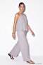 Gri Örme İp Askılı Boncuk Yaka Detaylı Bluz Geniş Paça Pantolon TDRSS26AU00088 - 3