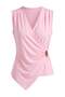 Pink Metal Gold Accessory Detailed Double Breasted Draped Blouse Tdrss26Bz00130 - 4