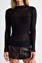 Black Transparent Detailed High Neck Knitwear Sweater Twoaw27Kz00071 - 5