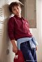 Bordo Pamuklu Polo Yaka Erkek Çocuk Kalın Şardonsuz Sweatshirt ve Eşofman Örme Takım TKDAW27AU00011 - 3