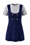 Lacivert Birleşik Triko Bluz Detaylı Mini Triko Elbise TWOAW27EL00002 - 5