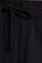 Women's Relax Fit Comfortable Cut 100% Cotton Elastic Waist with Laces Double Pockets Black Trousers - 5