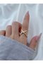 Gold Colored Spiral Women's Ring - 3