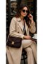 Women's Suede Gold Accessory Detail Cross Shoulder Bag