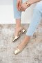 Bria Gold Color Open Back Women's Short Heeled Shoes - 7