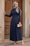 Bat Sleeve Modal Dress 1700 - Navy Blue - 2