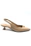 Feles Buckle Detailed Open Back Stiletto Heeled Women's Shoes Beige - 2