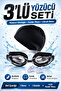 Children's 3-Piece Swimming Set – Lycra Fabric Cap, Swimming Goggles, and Earplugs |   Pool Sea