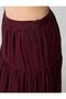 Burgundy Relaxed Fit Regular Waist Button Detail Long Woven Skirt - 5