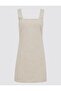 Stone Square Neck Sleeveless Woven Linen Blend Mini Dress - 7