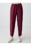 Burgundy 100% Linen High Waist Skinny Leg Woven Trousers - 4