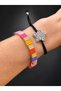Bym088 Colorful Domino Bracelet Gold Detailed Flexible Anti Allergic Women's Bracelet - 2