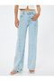 Tasseled Wide Leg Jeans with Pockets and Asymmetrical Stitching Detail - Bianca Wide Leg Jeans - 3
