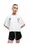 Snoopy Licensed Crew Neck Short Sleeve Printed Back Crop T-Shirt