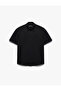 Classic Collar Cotton Buttoned Regular Fit Curled Short Sleeve Shirt - 3