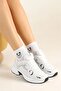High Sole White Black Casual Sneakers