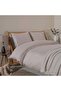 Annette 100% Cotton Extra King Size Duvet Cover Set 260X220 cm Stone