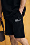 Saito men's organic cotton crew neck black top and bottom set with print detail - 4