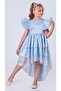 Girl's Tailed, Crowned Vragia Evening Dress M00745 Blue - 3