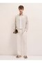 Men's Beige with White Vertical Stripe Slim Fit Casual Shirt for Every Occasion - 5