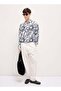 Men's White Floral Abstract Printed Relax Fit Overshirt For Every Occasion - 5