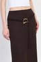 Women's belted midi skirt - burnt brown - 4