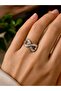 Steel Infinity Ring with Zircon Stone, Non-Tarnish, Adjustable to Fit Finger