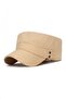 Men's Denim Fidel Castro Cap with Eyelet Detail - Brown