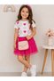 Girl's Pink 2-Piece Heart Tulle Lined Skirt Top and Bottom Set - 5