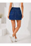Yüksek Bel Denim Mini Etek - 4