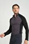 Black Sleeve Anthracite Garnished Zippered Long Sleeve Men's Riding T-Shirt - 6