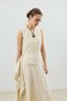 Stone Lyocell Blended Women's Dress with Belt Detail - 7
