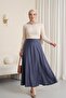 Zra Plain Satin Skirt - Smoked