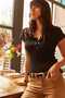 Women's Black Stud Camisole T-Shirt BLZ-19000171 - 2