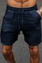Ghassy Co. Men's 100% Cotton Muslin Linen Comfortable Casual Vacation Shorts with Pockets and Lace-Up Detail - 4