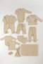 Unisex 12 Piece 100% Organic Cotton Hospital Discharge Set Baby Set Caramel