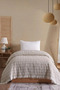 Beige Muslin 4 Layer Bedspread Pique Single Cotton Pique 170X207 - 2