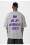 My Life Printed Oversize T-Shirt - Black - 5