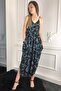 Women's Petrol Natural Bohemian Jumpsuit with Adjustable Straps - 3