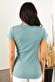 Women's Aqua Green Snap-On Camisole Blouse - 5