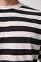 Men's Crew Neck Short Sleeve Oversized Mold Striped T-Shirt - 3