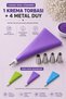 7 Pieces Mixed Color Cream Piping Bag Set Pastry Cream Cake Decorating Bag with Stainless Steel Tips